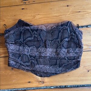 Brown Snakeskin pattern Corset Top